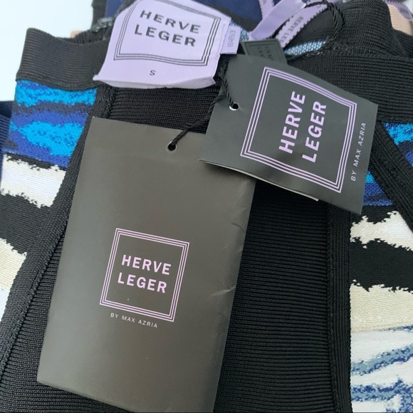 NWT HERVE LEGER Vera Striped Ripple Pencil Skirt‎ Sz S - Picture 10 of 12